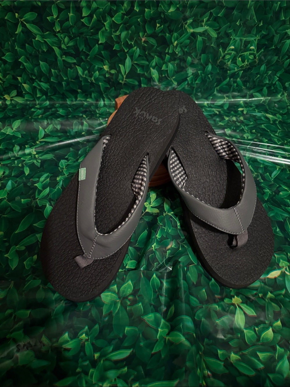 Sanuk Women's Gray and Black Flip Flop Sandals - Picture 3 of 5